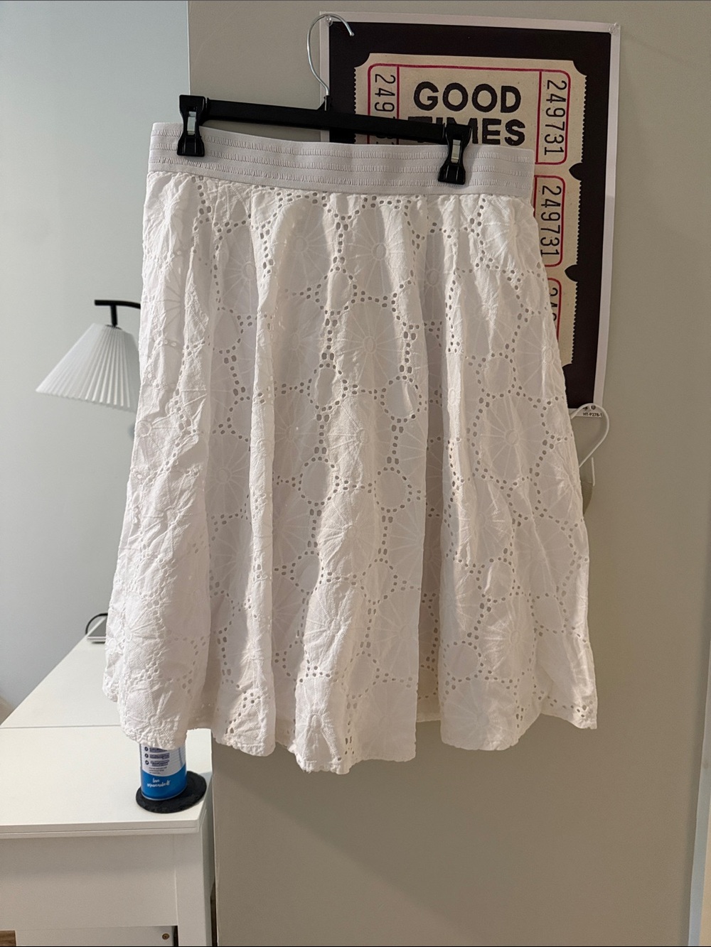 White eyelet skirt